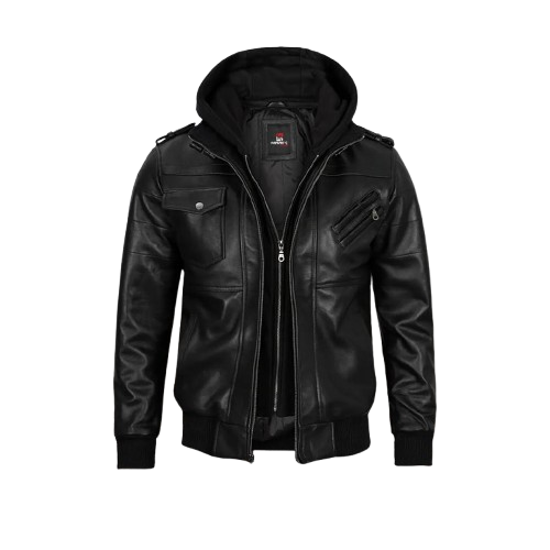 RahWas – Leather Bomber Jacket for Men – Real Leather. Real Style. With Hooded Edge.