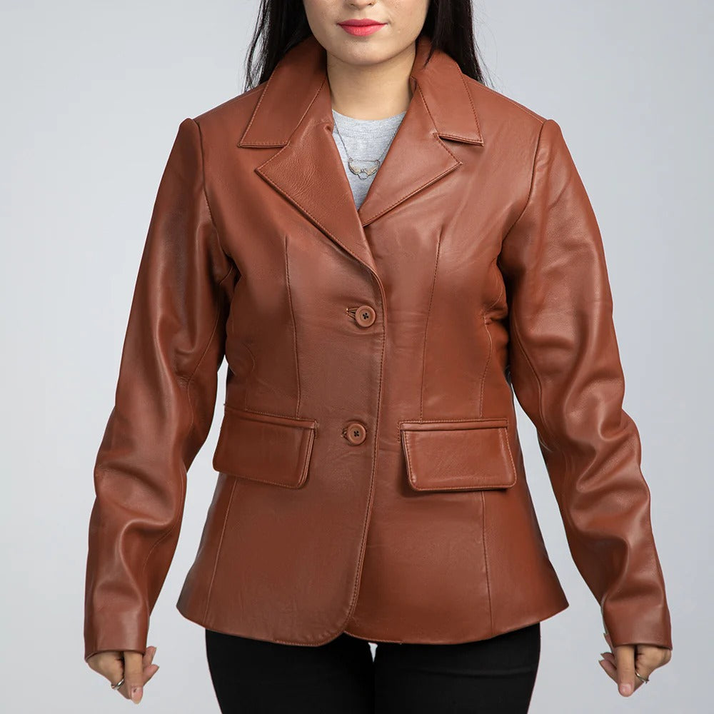 RahWas - “Vanta” Women’s Leather Jacket – Dark. Sleek. Unstoppable.