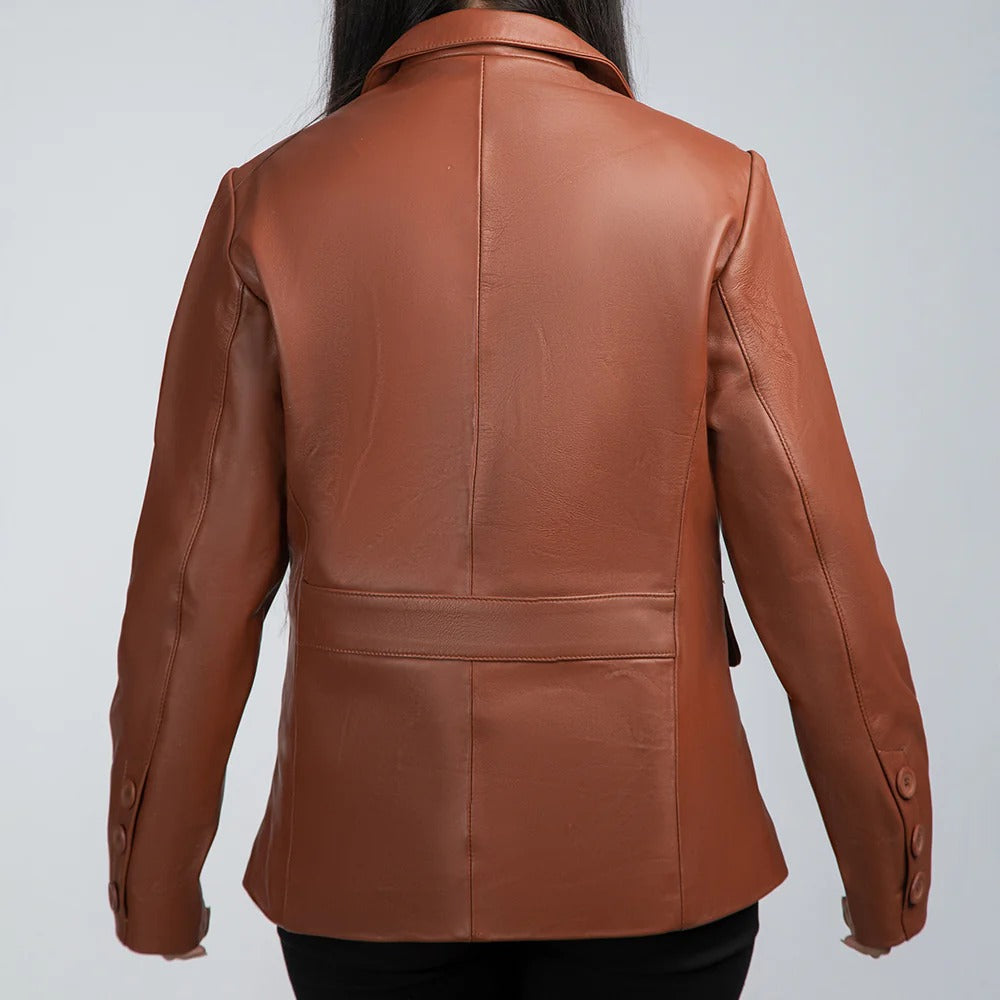 RahWas - “Vanta” Women’s Leather Jacket – Dark. Sleek. Unstoppable.