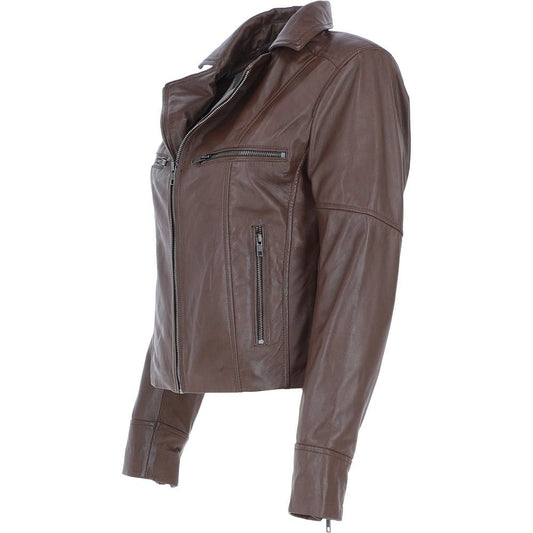RahWas - Women’s Genuine Leather Jacket – Bold Elegance, Effortless Edge